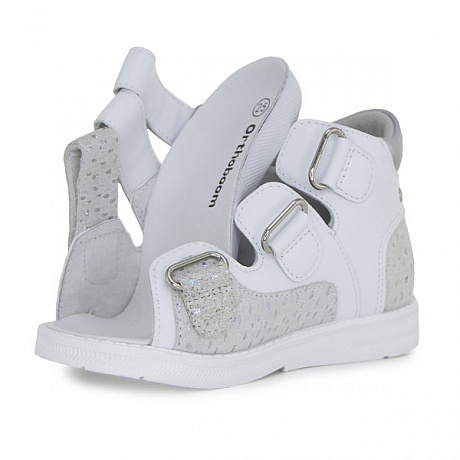 Сандали ортопедические Ортобум для девочек 25057-13 хрустально-белые. Изображение 6 из 6